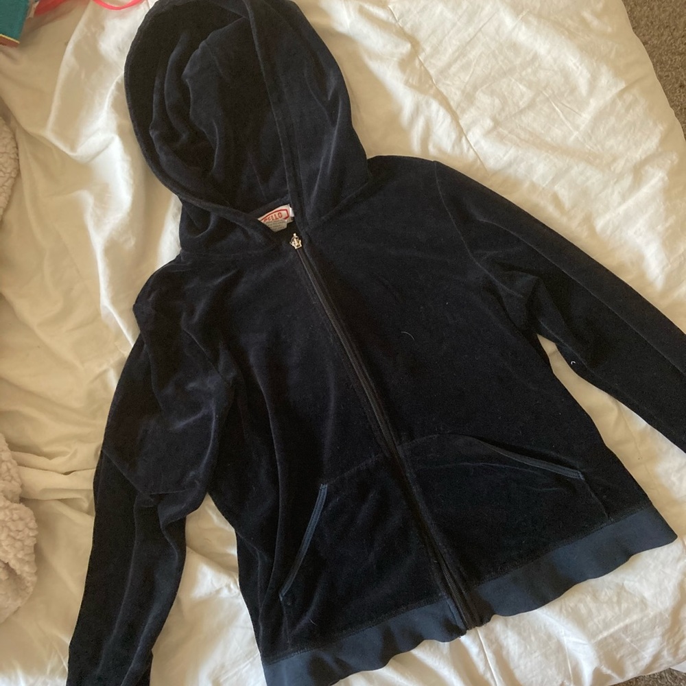 y2k black velour juicy couture like jacket